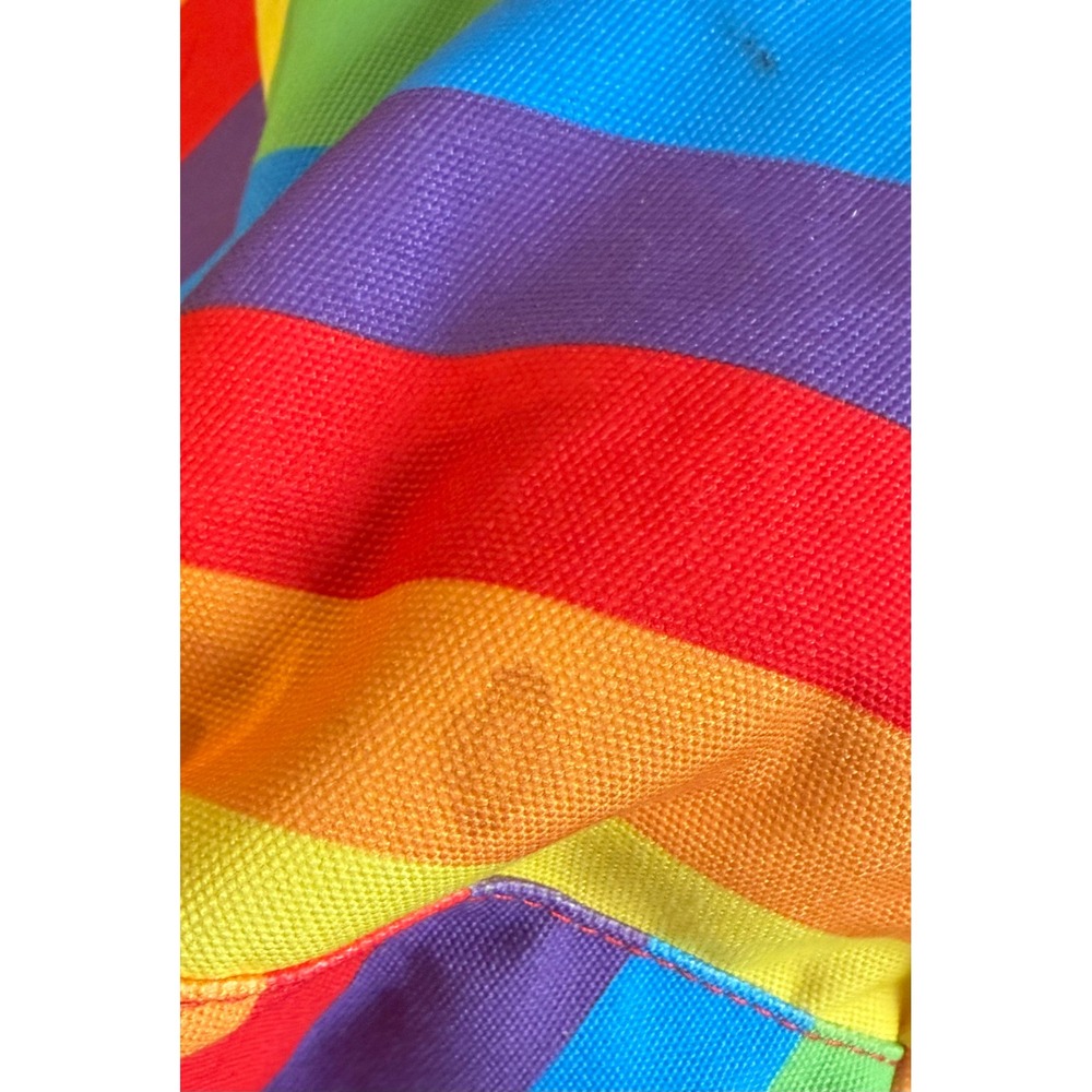 Dickies Unisex Large Backpack Colton Rainbow Striped Canvas Bag Festival School - Picture 7 of 8